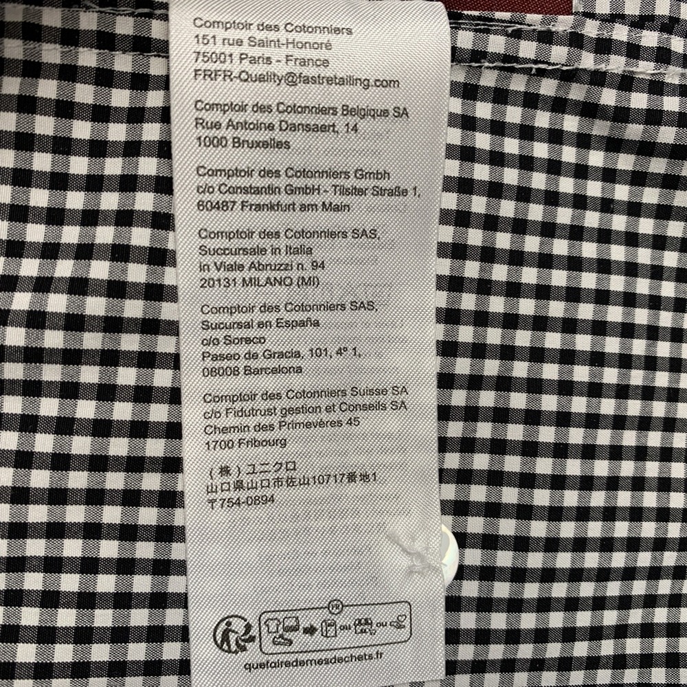 Comptoir Des Cotonniers Gingham Shirt Women’s Large Frill Collar Cotton - Picture 10 of 11